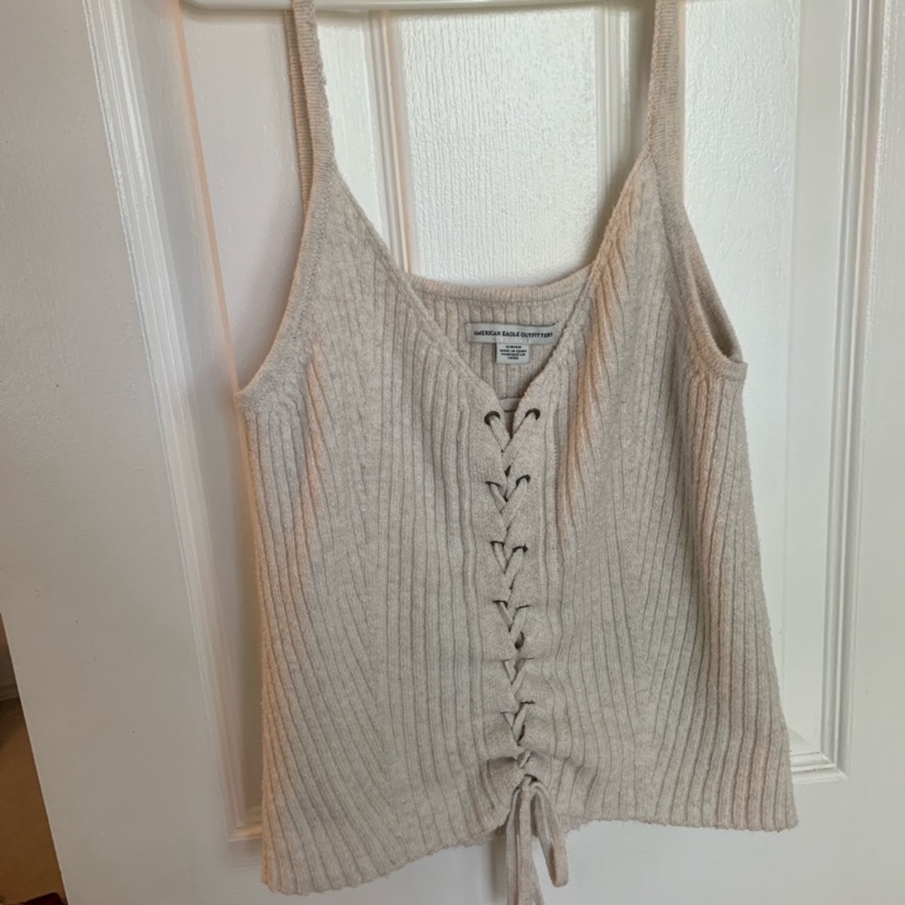 American Eagle tan sweater tank top